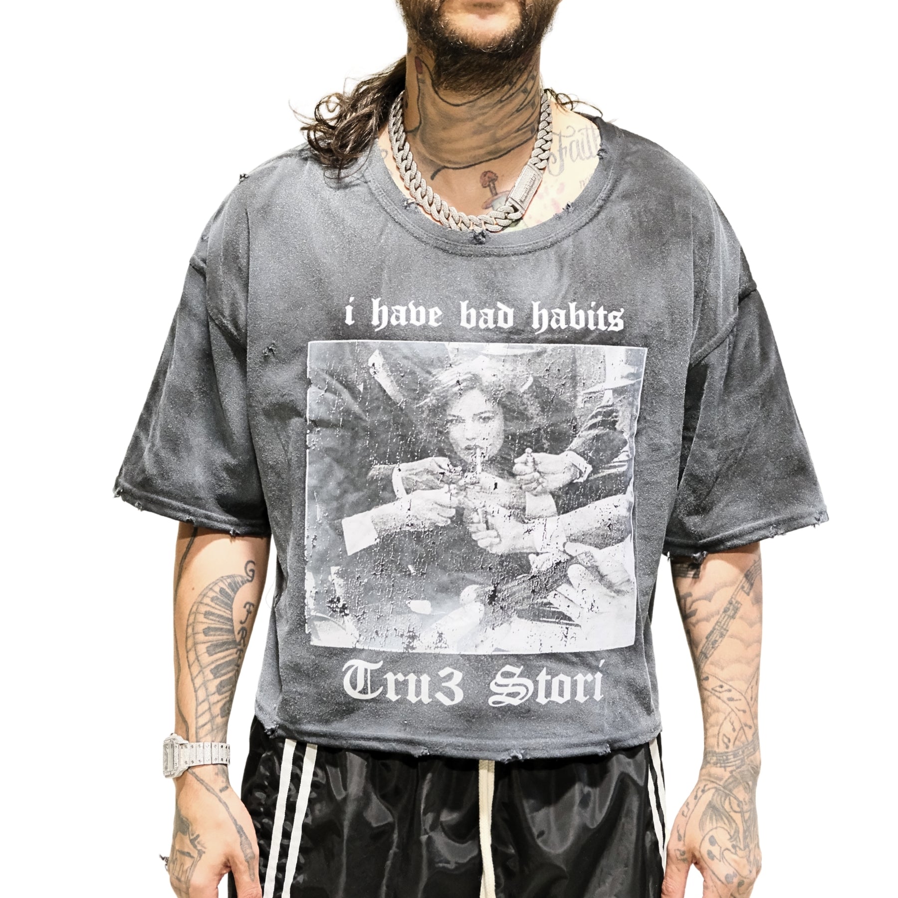 I Have Bad Habits Black Tee