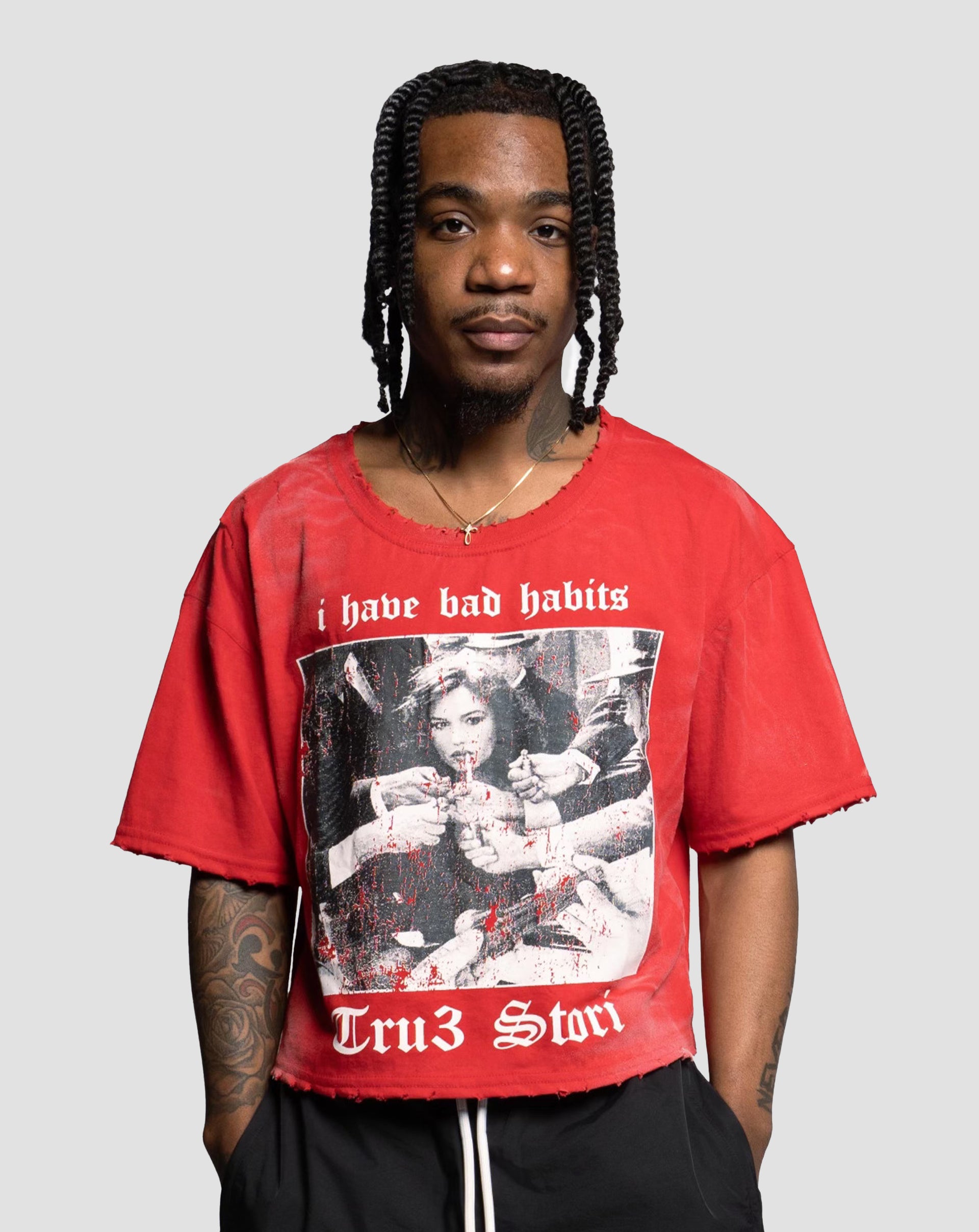 I Have Bad Habits Red Tee