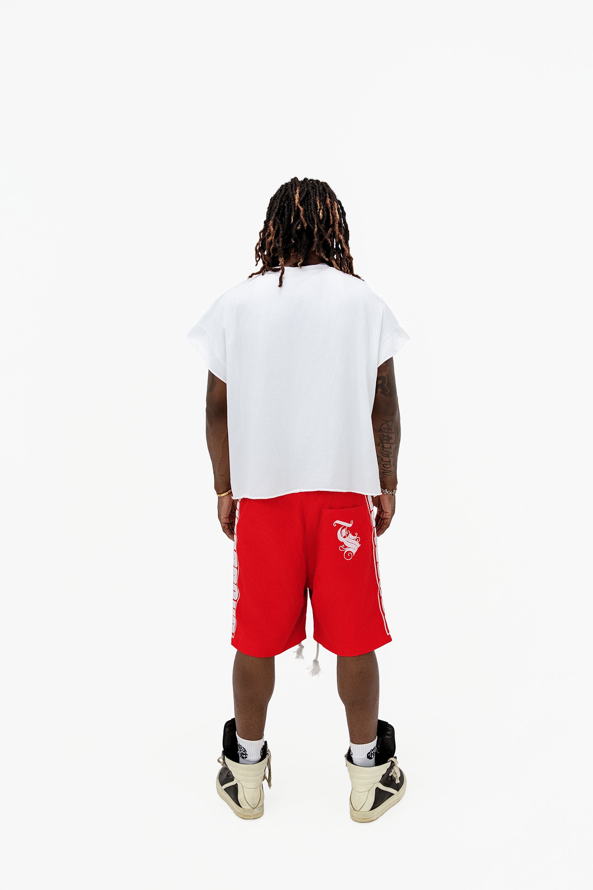 Glow In The Dark Nylon Shorts And Swim Trunks Red