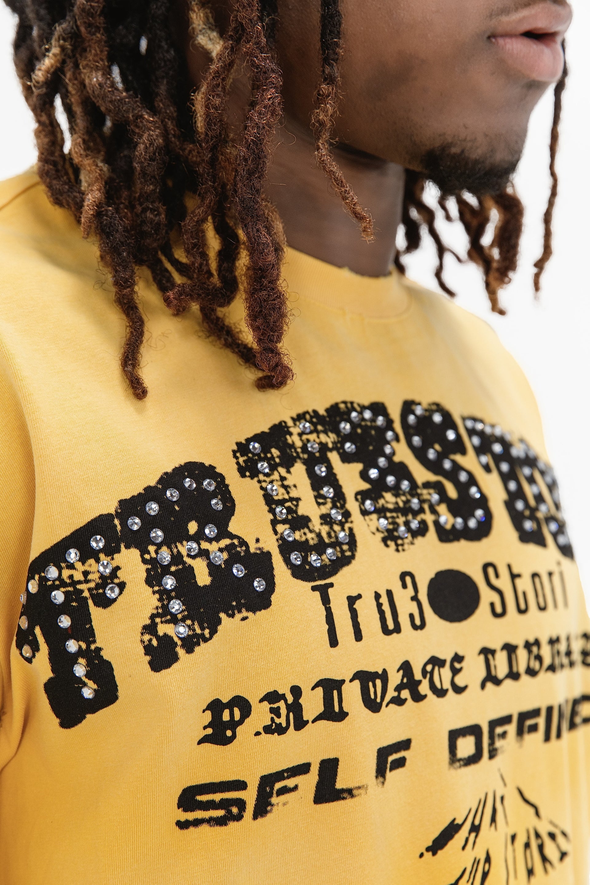 Yellow Tee With rhinestones