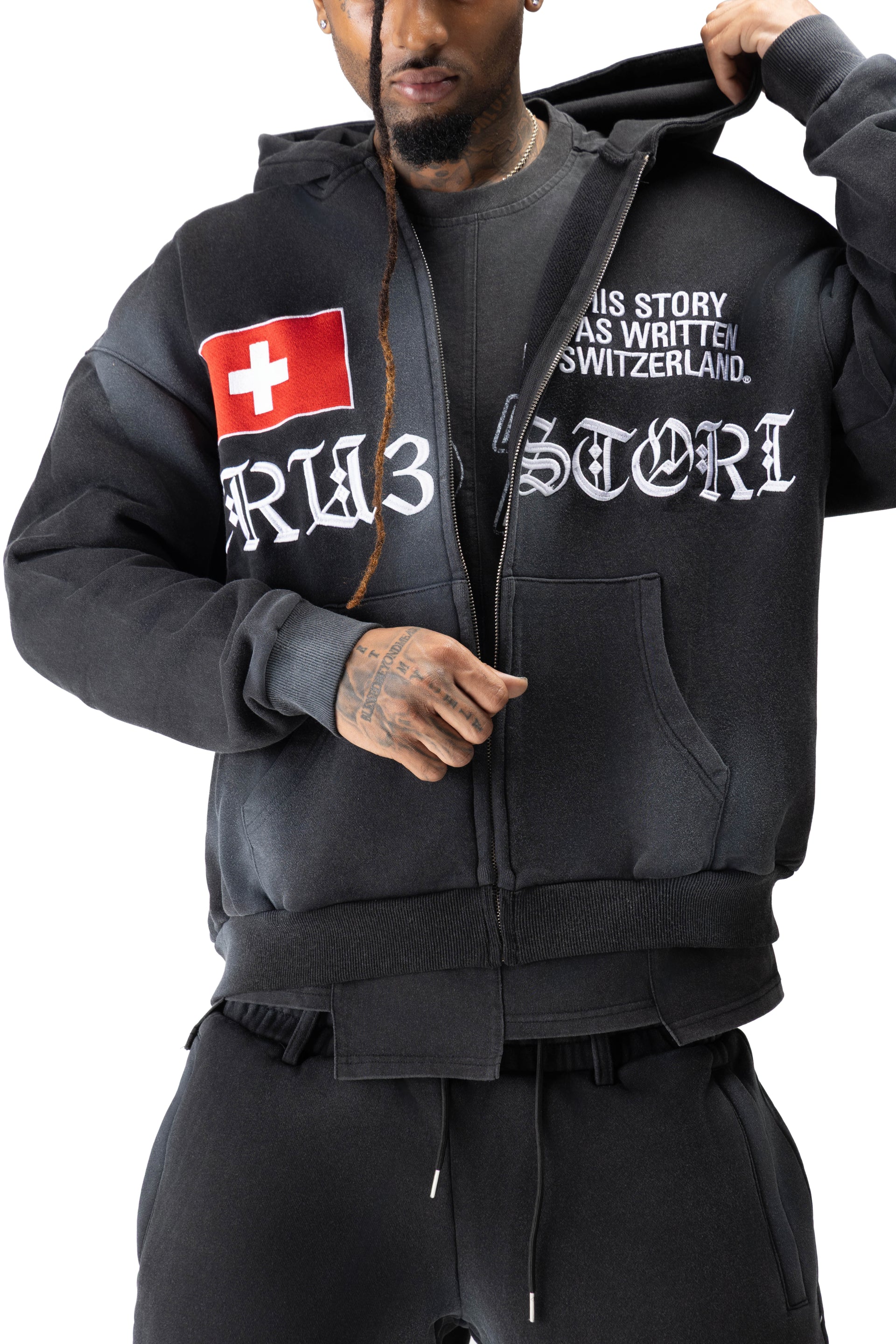 Tru3 Swiss Black Hoodie