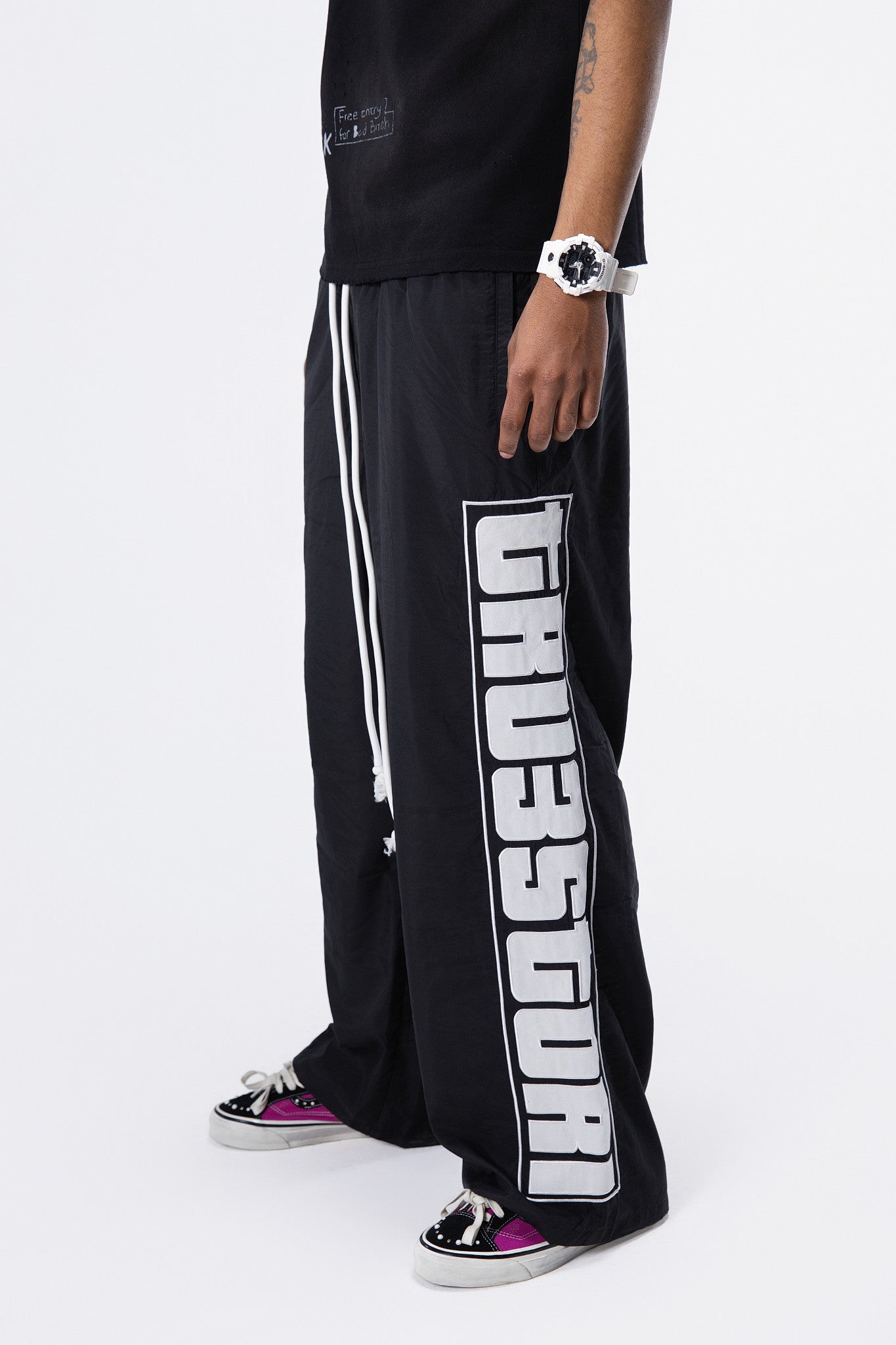 Glow In The Dark Nylon Pants Black