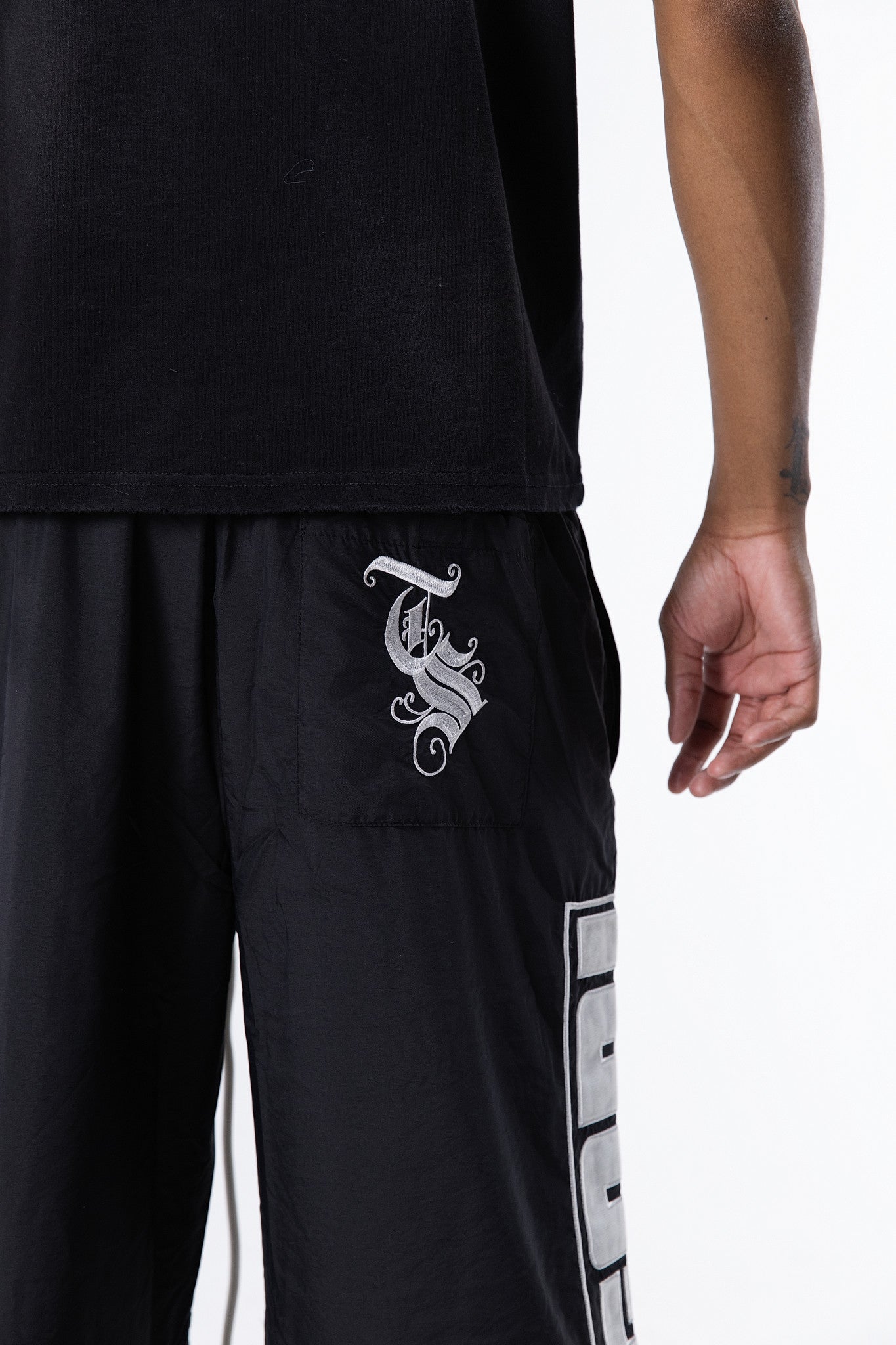 Glow In The Dark Nylon Pants Black