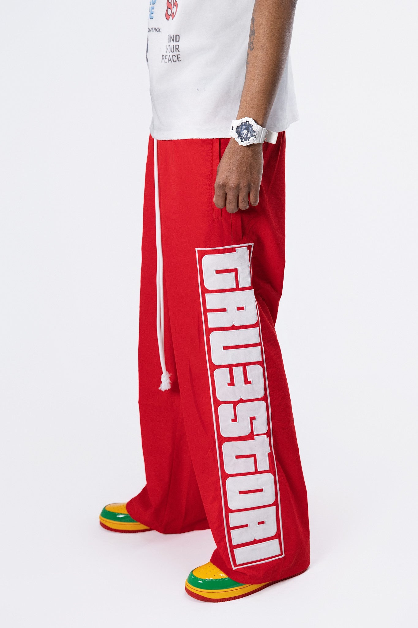 Glow In The Dark Nylon Pants Red