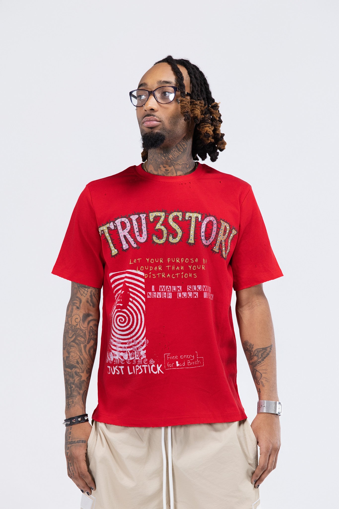 Footprint Tee Red With Stones