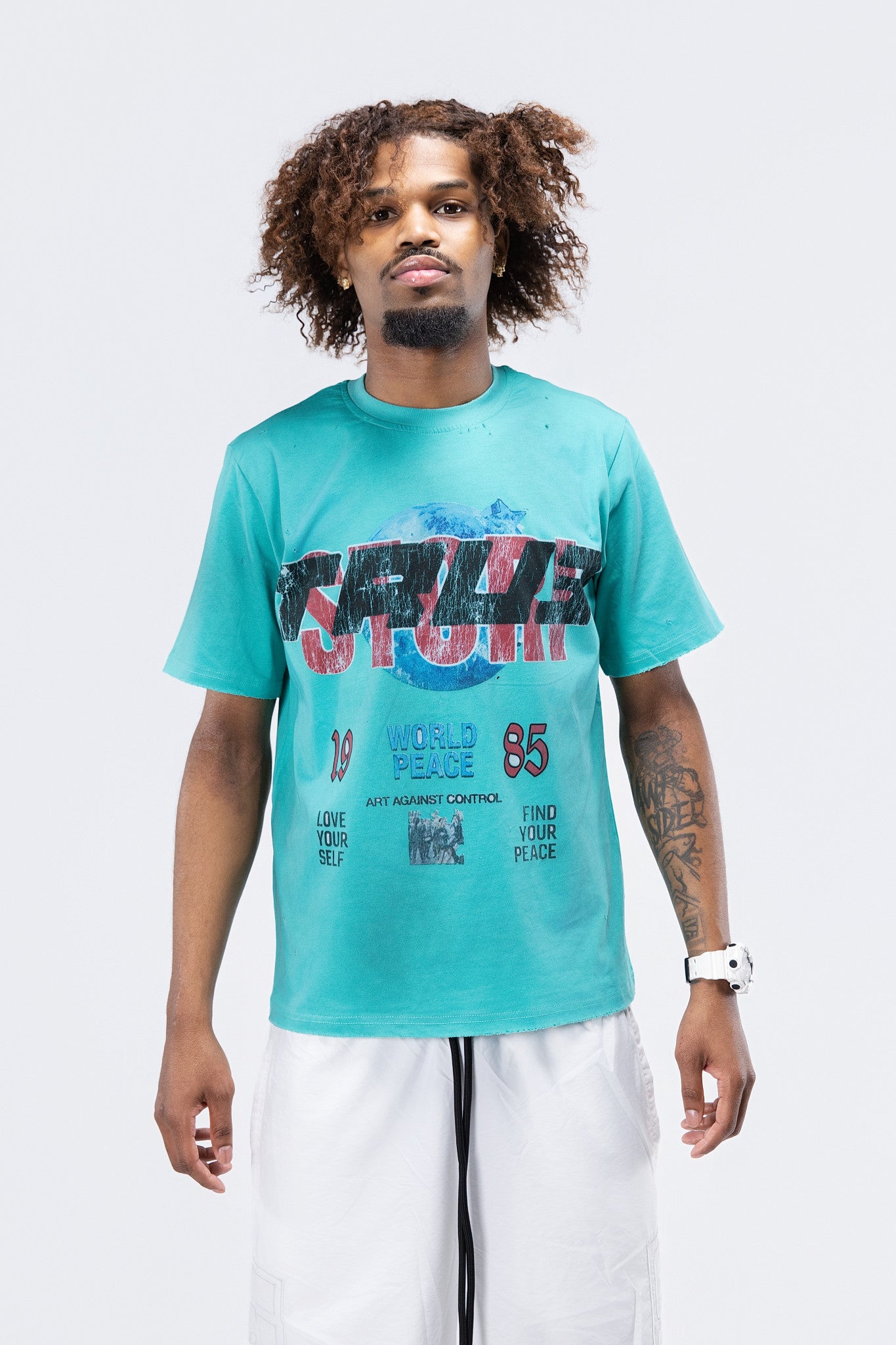 World Peace Tee Teal