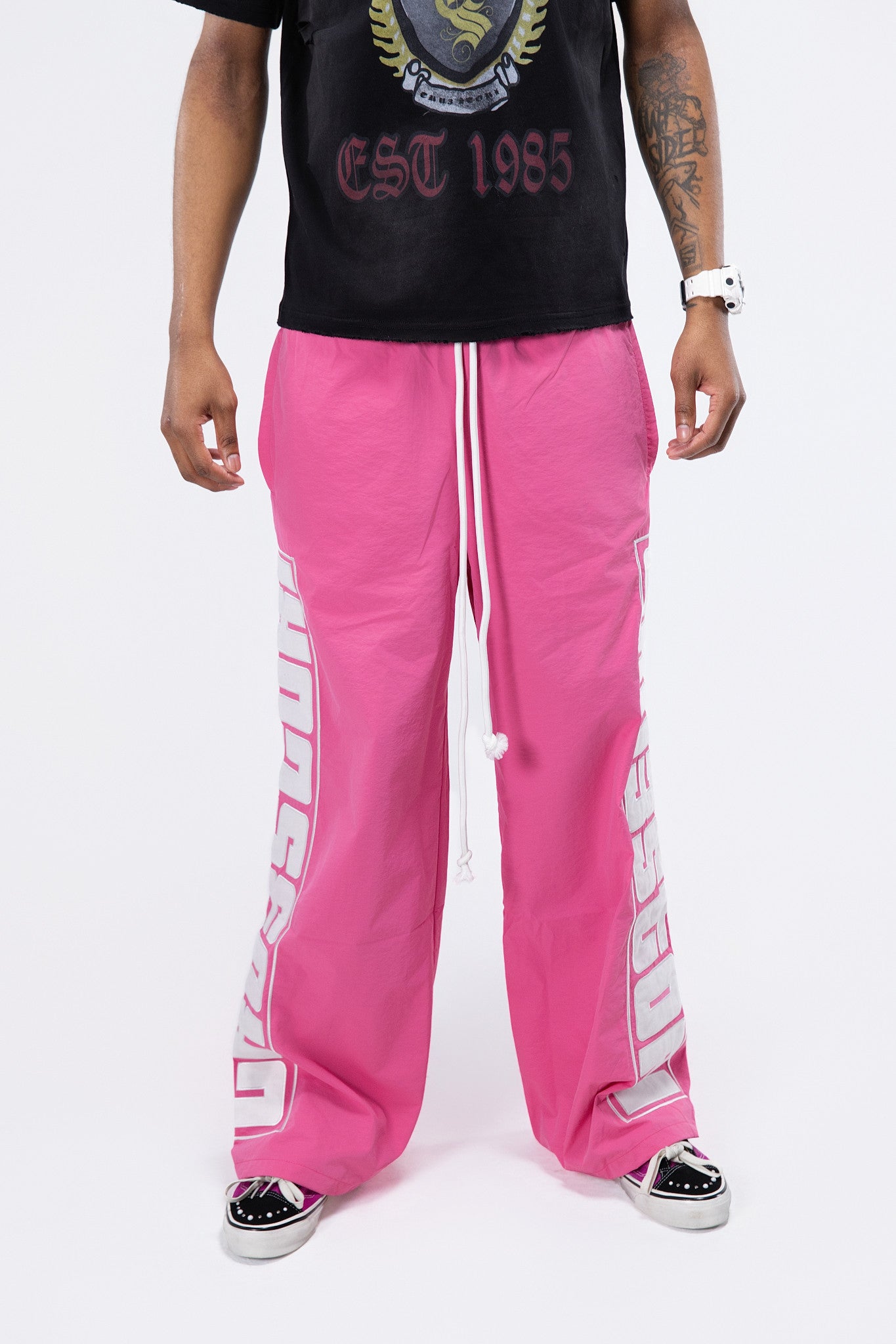 Glow In The Dark Nylon Pants Pink
