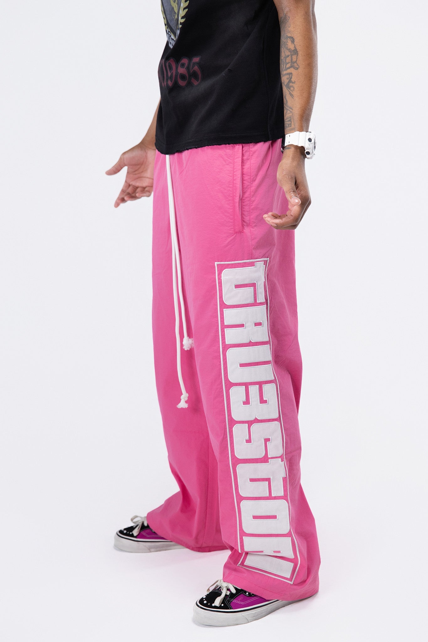 Glow In The Dark Nylon Pants Pink