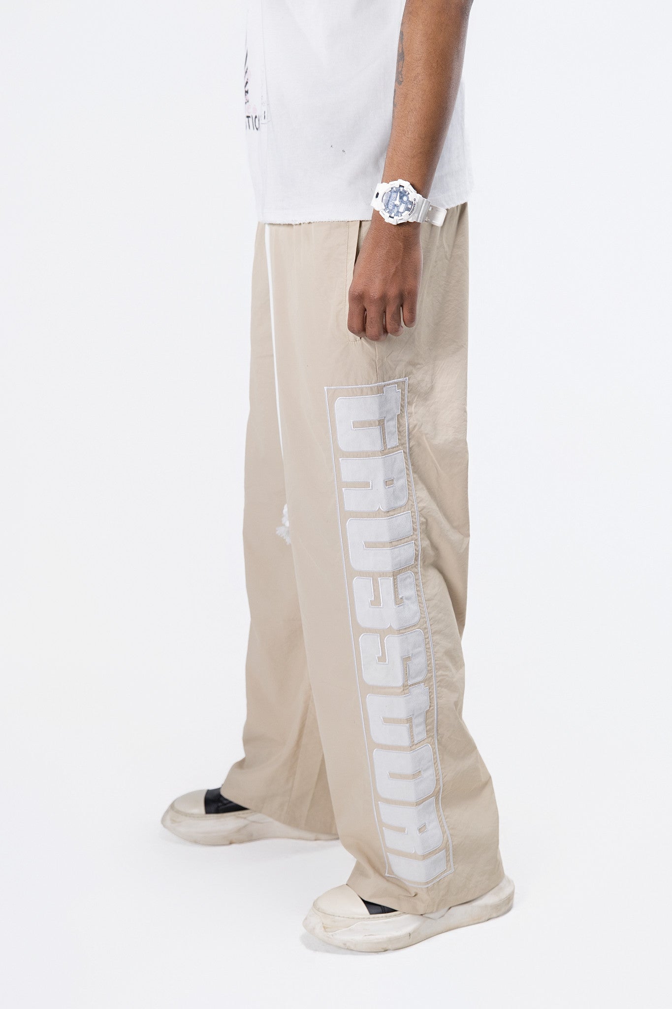 Glow In The Dark Nylon Pants Tan
