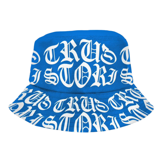 Tru3Stori Bucket Hat Blue & White