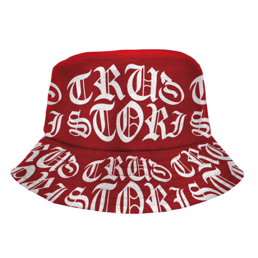 Tru3Stori Bucket Hat Red & White